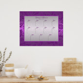 Zilver en Paars Damask II-Poster Poster (Keuken)