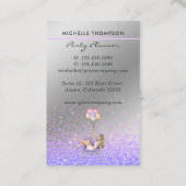 Zilver en Paars Monogram-ballonvaardenmeisje Visitekaartje (Achterkant)