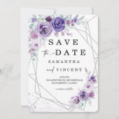 Zilver en Paars Sla de datumkaart op Kaart (Voorkant)