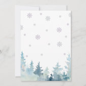 Zilver en Paars | WinterBaby shower Snowflake Kaart (Achterkant)