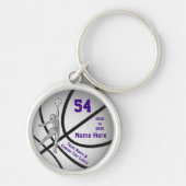 Zilver en Paarse Basketball-Sleutelhangers, Premiu Sleutelhanger (Voorkant)