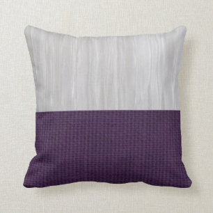 Zilver en Paarse Burlap Pillow Kussen