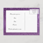 Zilver en Paarse Metallic Bewaar de Datum Aankondigingskaart (Achterkant)