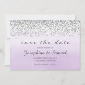 Zilver en Paarse Waterverf sparen de Datum Kaart (Voorkant)