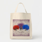 Zilver- en Paarse zwirRomantische Heart Leaf-boom Tote Bag (Voorkant)