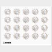 Zilver- en pareldamesenvelop ronde sticker (Vel)