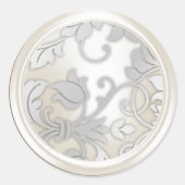 Zilver- en pareldamesenvelop ronde sticker (Voorkant)