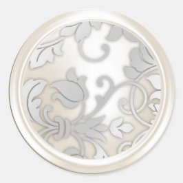 Zilver- en pareldamesenvelop ronde sticker