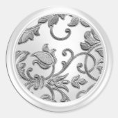 Zilver- en pareldamesenvelop ronde sticker (Voorkant)