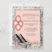 Zilver en Perzik Uitnodiging 50th Birthday (Achterkant)