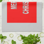 Zilver en rode kerst theedoek (Gevouwen)