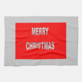 Zilver en rode kerst theedoek (Horizontaal)