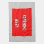 Zilver en rode kerst theedoek (Verticaal)