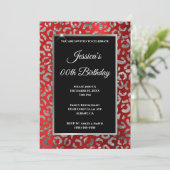 Zilver en rode luipaard Folie op zaterdag Kaart (Staand voorkant)