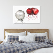 Zilver en Rood Kerstmis Canvas Afdruk (Insitu (Slaapkamer))