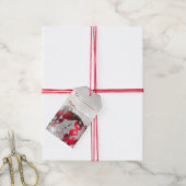 Zilver en rood Merry Christmas Gift Label Cadeaulabel (Met Touw)