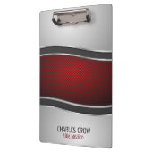 Zilver en rood metaal met Stippen Klembord (Links)