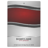 Zilver en rood metaal met Stippen Klembord (Achterkant)