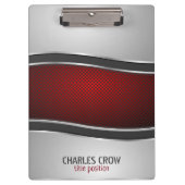 Zilver en rood metaal met Stippen Klembord (Voorkant)