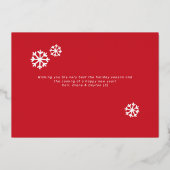 Zilver en Rood Mooie Lijst Vraag het aan een Vrien Folie Feestdagenkaart (Achterkant)