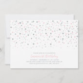 Zilver- en roze ballonnen | Eerste verjaardag van Kaart (Achterkant)