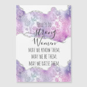 Zilver en Roze Botanische Sterke Vrouwen Quote Gif (Voorkant)