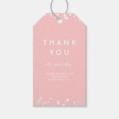 Zilver en Roze Confetti Elegant Bruiloft Cadeaulabel (Voorkant)