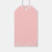 Zilver en Roze Confetti Elegant Bruiloft Cadeaulabel (Achterkant)
