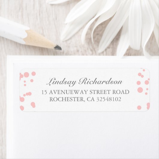 Zilver en Roze Confetti Elegant Bruiloft Etiket (Insitu)