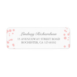 Zilver en Roze Confetti Elegant Bruiloft Etiket
