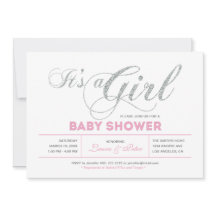 Zilver en roze | Meisje, Chic Typography Baby show