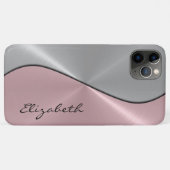 Zilver en roze roestvrij staal Case-Mate iPhone case (Achterkant (horizontaal))