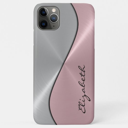 Zilver en roze roestvrij staal Case-Mate iPhone case (Achterkant)