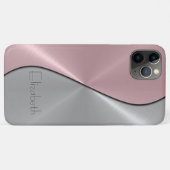 Zilver en roze roestvrij staal Case-Mate iPhone case (Achterkant (horizontaal))