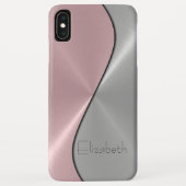 Zilver en roze roestvrij staal Case-Mate iPhone case (Achterkant)