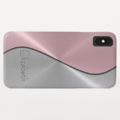 Zilver en roze roestvrij staal Case-Mate iPhone case (Achterkant (horizontaal))