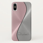 Zilver en roze roestvrij staal Case-Mate iPhone case (Achterkant)