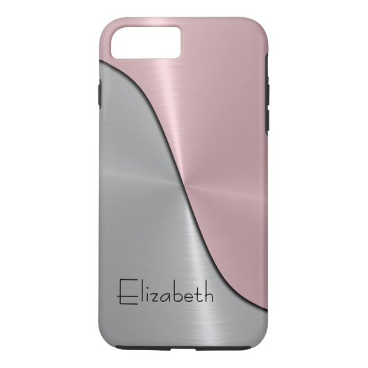 Zilver en roze staal Metalen Case-Mate iPhone Case (Achterkant)