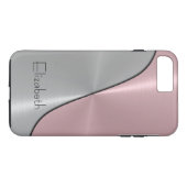 Zilver en roze staal Metalen Case-Mate iPhone Case (Achterkant (Horizontaal))