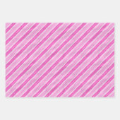 Zilver- en roze strepen inpakpapier vel (Voorkant)