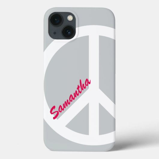 Zilver- en roze vredesteken Case-Mate iPhone case (Achterkant)