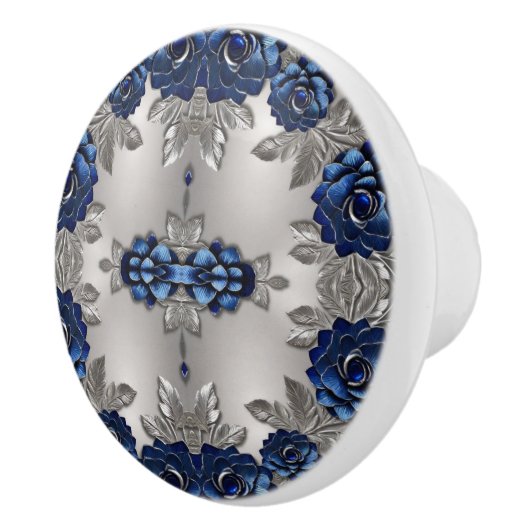 Zilver en Saphire Keramische Knop (Rechts)