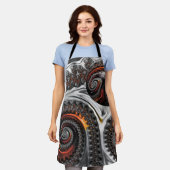 Zilver en Sinaasappel Mandelbrot met Sphere Schort (Gedragen)