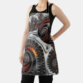 Zilver en Sinaasappel Mandelbrot met Sphere Schort (Insitu)