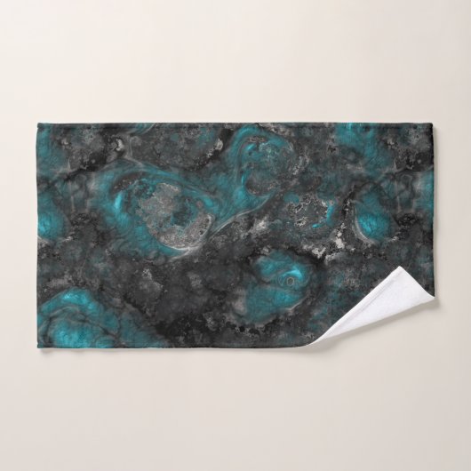 Zilver en turquoise steen Abstract Bad Handdoek (Handdoek)