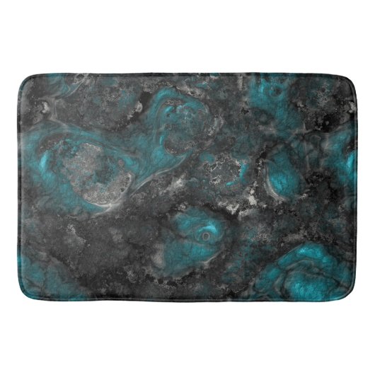 Zilver en turquoise steen Abstract Badmat (Voorkant)
