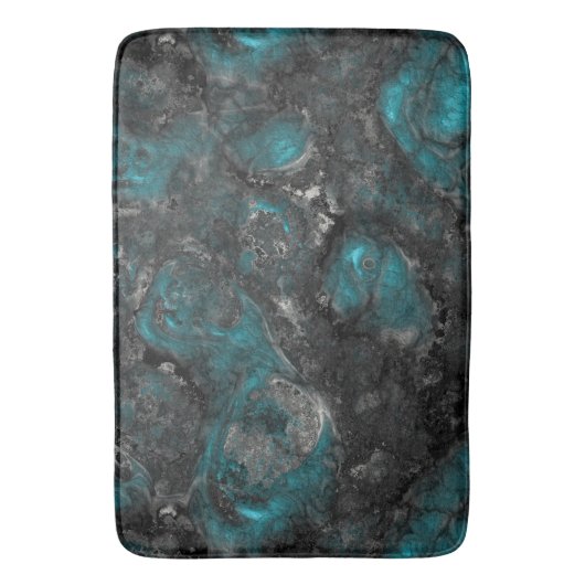 Zilver en turquoise steen Abstract Badmat (Voorkant Verticaal)