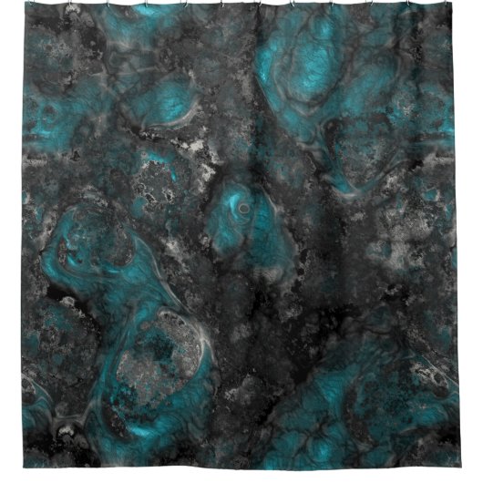 Zilver en turquoise steen Abstract Douchegordijn (Voorkant)