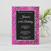 Zilver en warmroze luipaard Folie van afgelopen da Kaart (Staand voorkant)