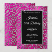 Zilver en warmroze luipaard Folie van afgelopen da Kaart (Voorkant / Achterkant)